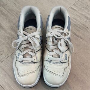 New Balance 550 White and Blue Athletic Sneakers